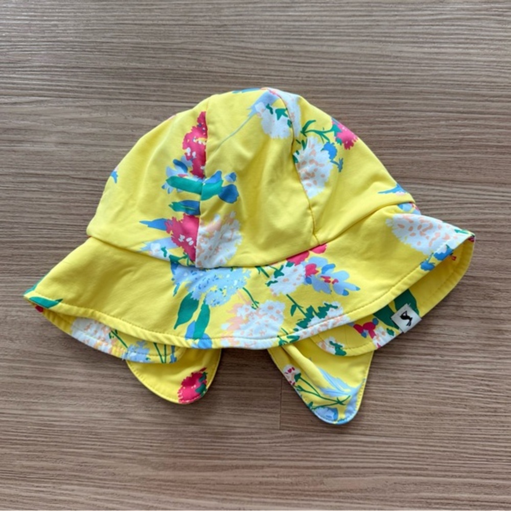Brand New Joules floral sun hat yellow 3-7Y